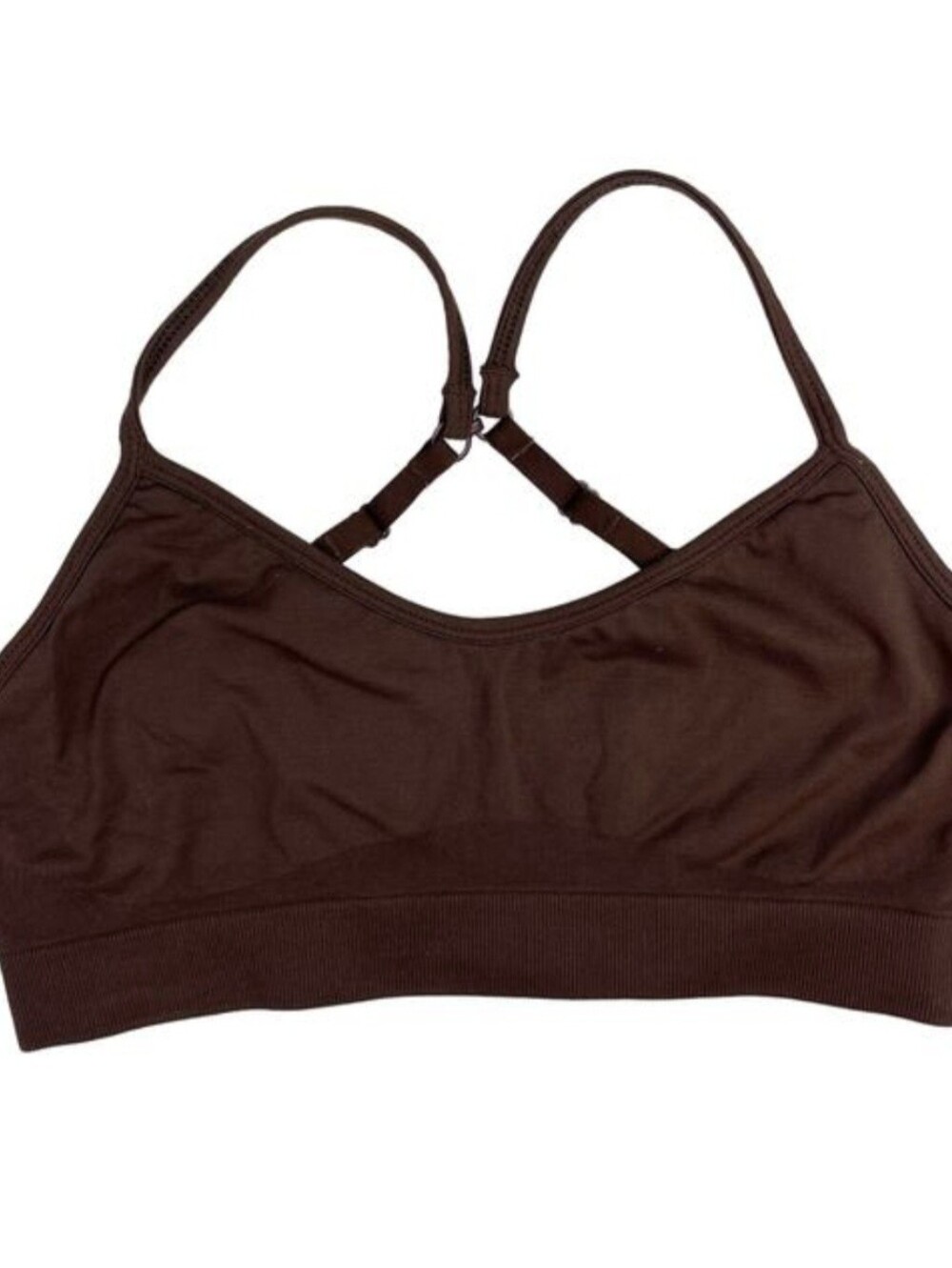 Athleta Brown Bralette Sports Bra Racerback Clasp - Size S
